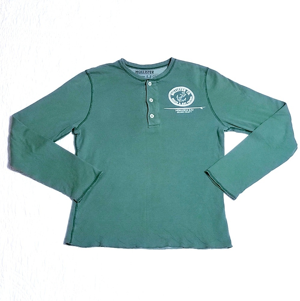 ✌Hollister Brand Henley Shirt Sz M